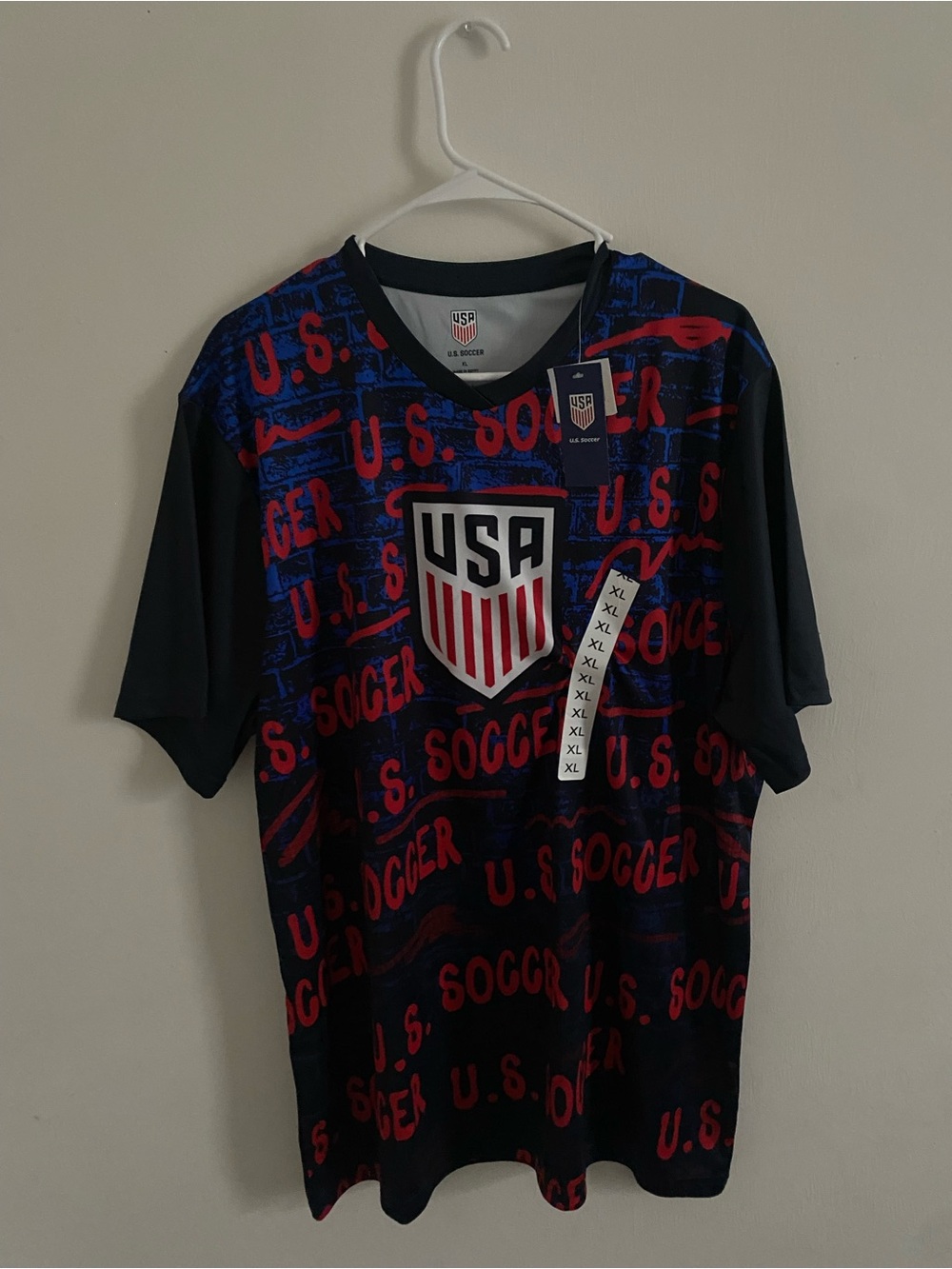 Soccer Men’s Navy & Red Crew Neck Jersey